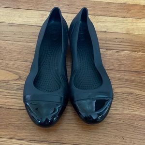 Crocs Women’s black flats -size 8